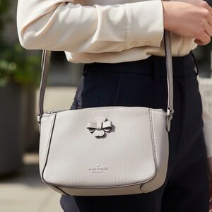 Kate Spade New York Pebbled Crossbody Talia Zip Purse, Gray